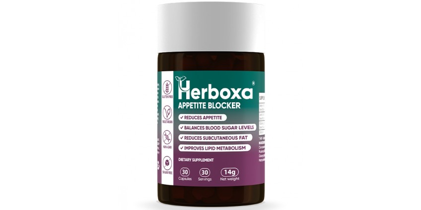 Herboxa® APPETITE BLOCKER | Avec 4 Ingrédients Actifs pour Diminuer les Pics de Glucose et les Fringales